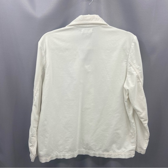 Beaumont Organic White Lightweight Corduroy Button Front Boxy Jacket Size Medium - Picture 8 of 8